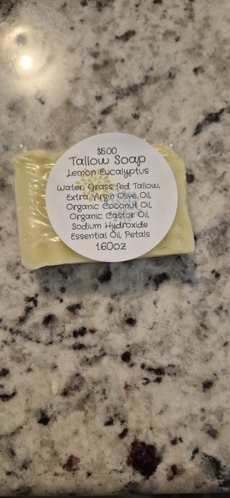 Tallow Bar Soap Lemon Eucalyptus 1.47oz-1.79oz