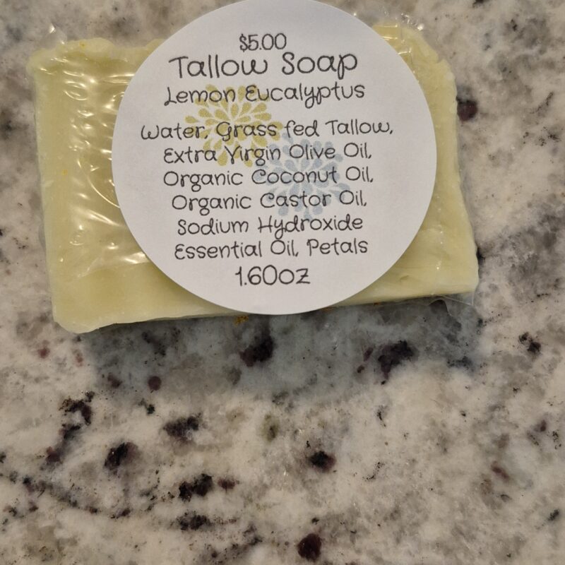 Tallow Bar Soap Lemon Eucalyptus 1.47oz-1.79oz